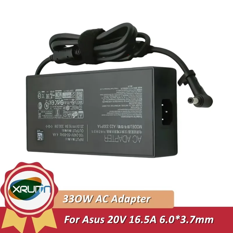Adaptador de CA para cargador de ordenador portátil, 20V, 16,5a, 330W, para Asus ROG G614JZ G634JY G634JZ G634JZR G634JYR G814JZ G834JY Carregador 6,0x3,7mm