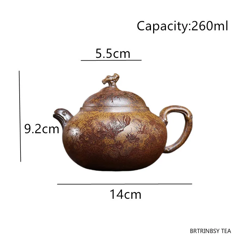 التقاليد الصينية ييشينغ الأرجواني الطين إبريق الشاي المنزلية الجمال براد شاي اليدوية القرع شكل غلاية Zisha Teaware طقم شاي 260 مللي #6