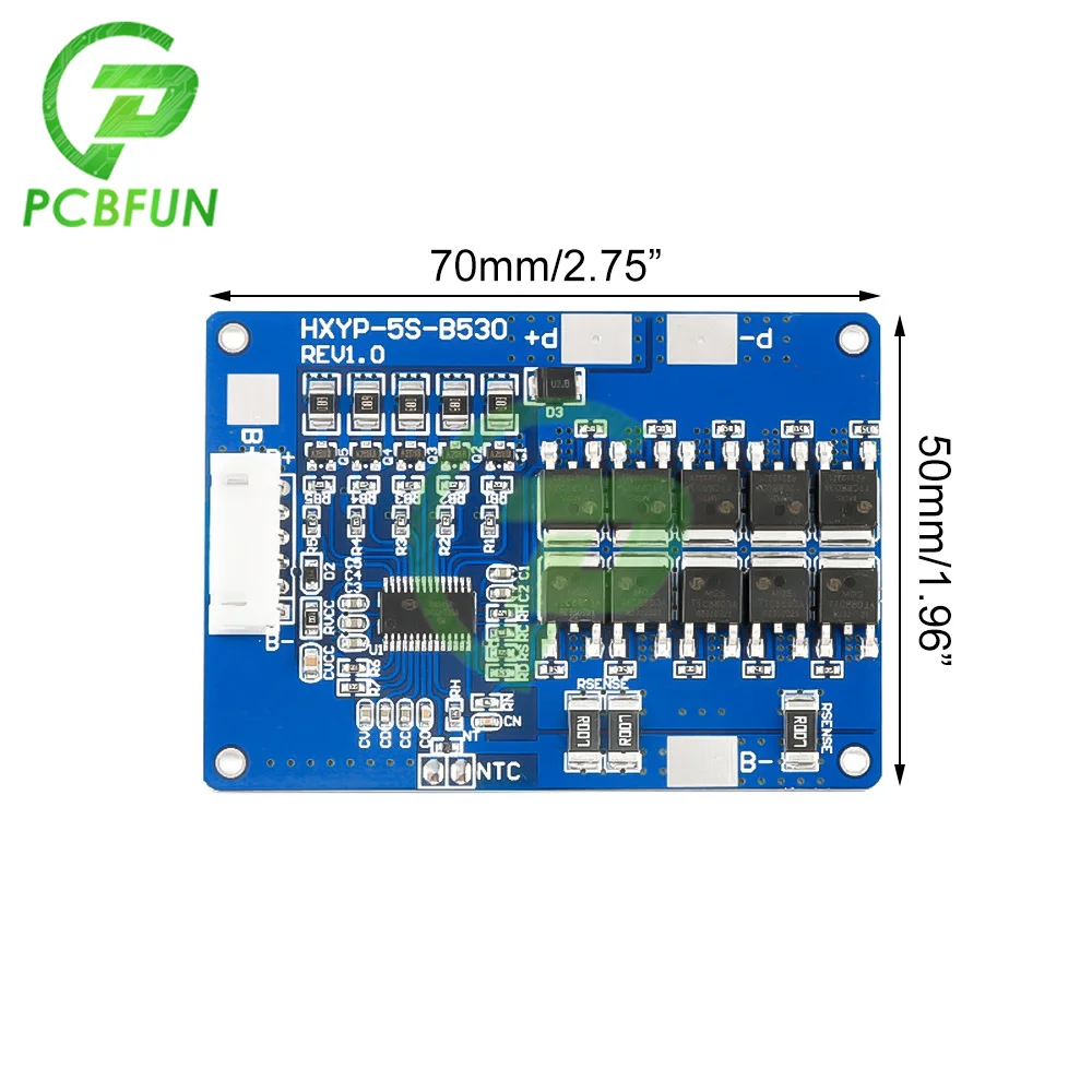 Papan Perlindungan Baterai Lithium Li-ion 5S Modul Daya 18V 21V Papan Perlindungan Pengisi Daya 18650 BMS dengan Pemerataan