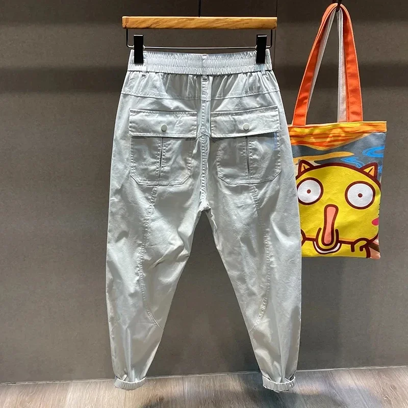 

Men's Pants New Spring Summer Overalls Baggy Bunches Feet Casual Pants Korean Fashion Men Clothing All-match Cargo Pants S65