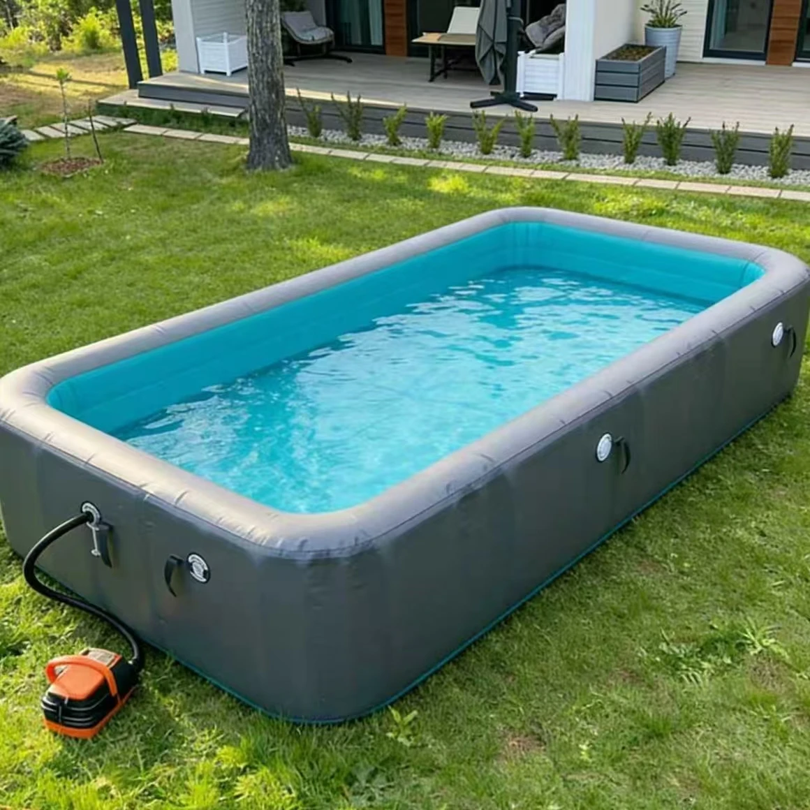Heavy Duty Brushed PVC Inflatable Swimming Pool Extra Large Foldable Outdoor Backyard Family Water Pool for Kids Adults