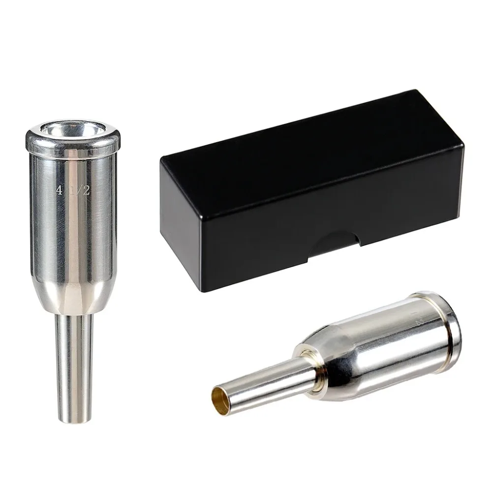 

Professional Silver Plated Copper Trumpet Mouthpiece, Model 4½ - Universal Fit for Most Trumpet Brands