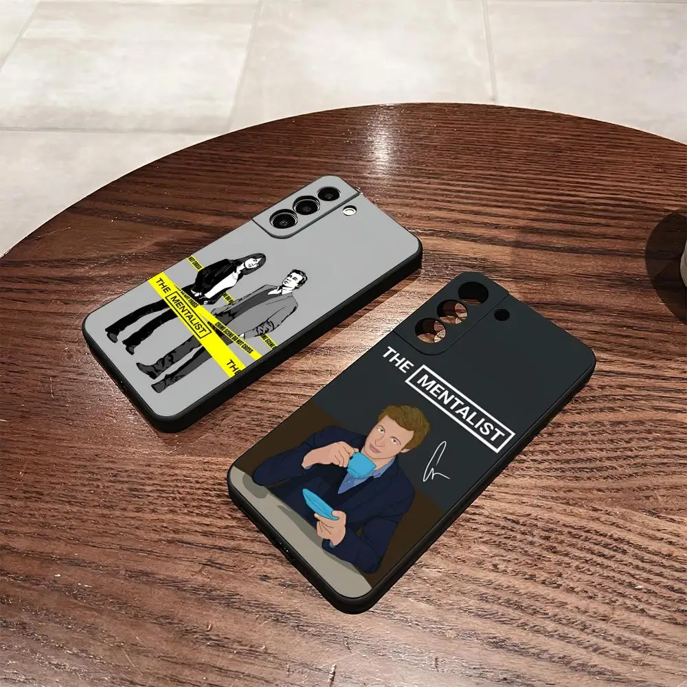 Capa de Telefone Vermelha M-Mentalist para Samsung S26 S25 S24 FE S23 S22 S21 Plus S20 Ultra Note20Ultra, Shell Macia Preta