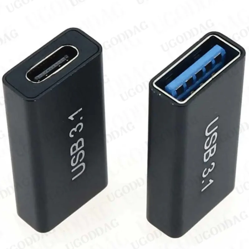 1/2 PCS USB 3.0 Coupler Female to USB Type C Female Adapter Super Speed USB3.0 Type-C Extender Connection Converter