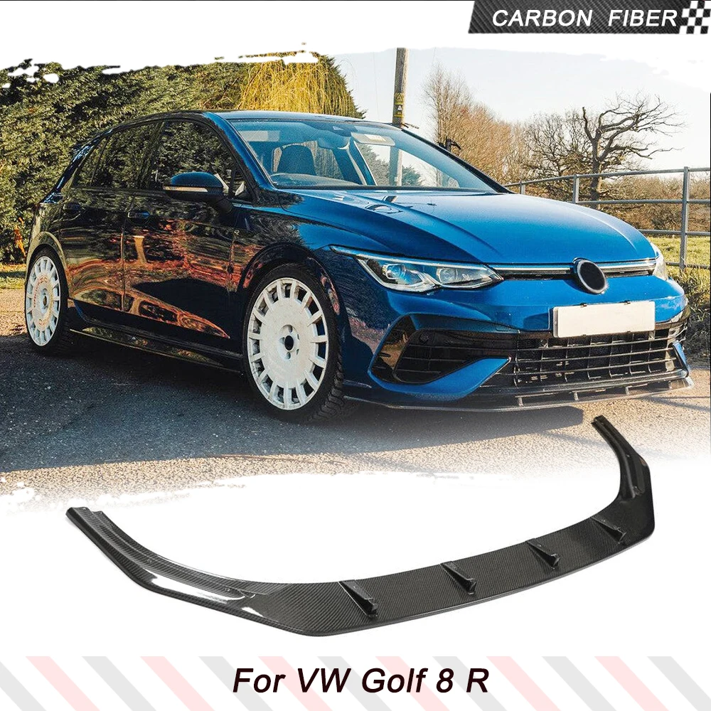 

Carbon Fiber Car Front Bumper Lip Splitters For Volkswagen Golf 8 R 2021-2023 Front Bumper Racing Body Kits Spoiler Decoration