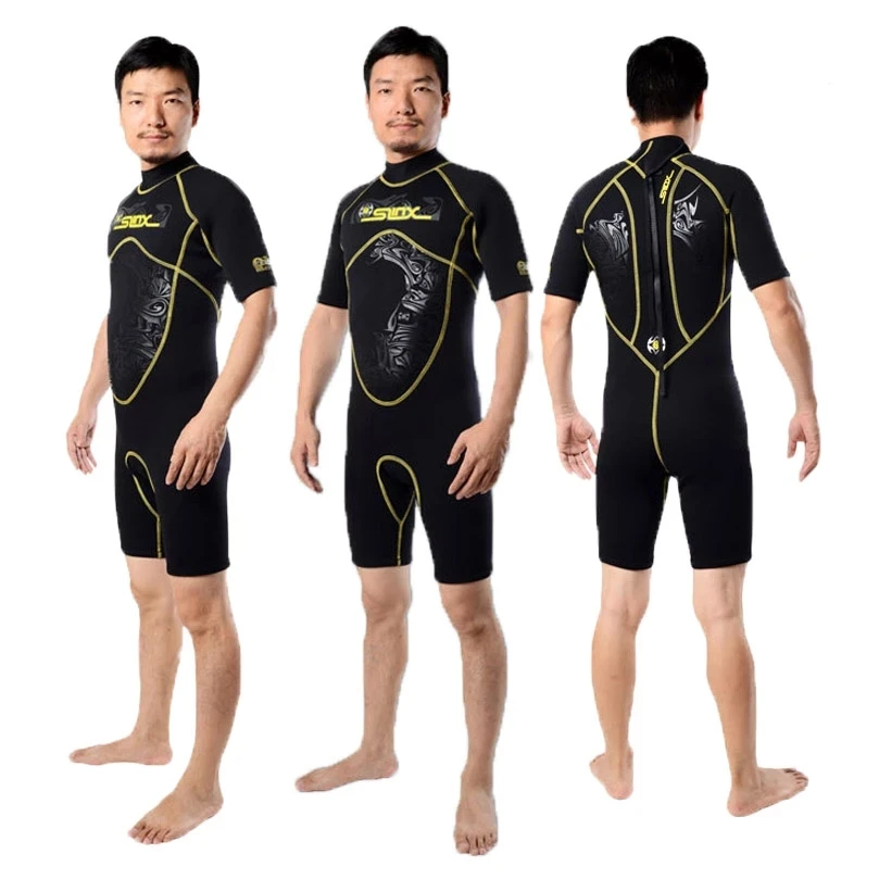 

One-piece Short Sleeve Wetsuit For Men 3MM Neoprene Scuba Dive Wet Suit Keep Warm Anti UV Winter Swim Surf Under Water Surfing