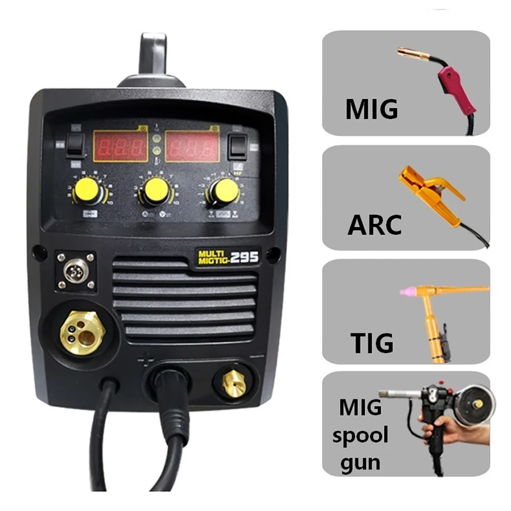 Saldatrice TIG 6 in 1 MMA Saldatore ad arco Inverter IGBT Pistola a bobina Saldatore MIG Nessun gas e gas Saldatrice multifunzione Strumento MIG