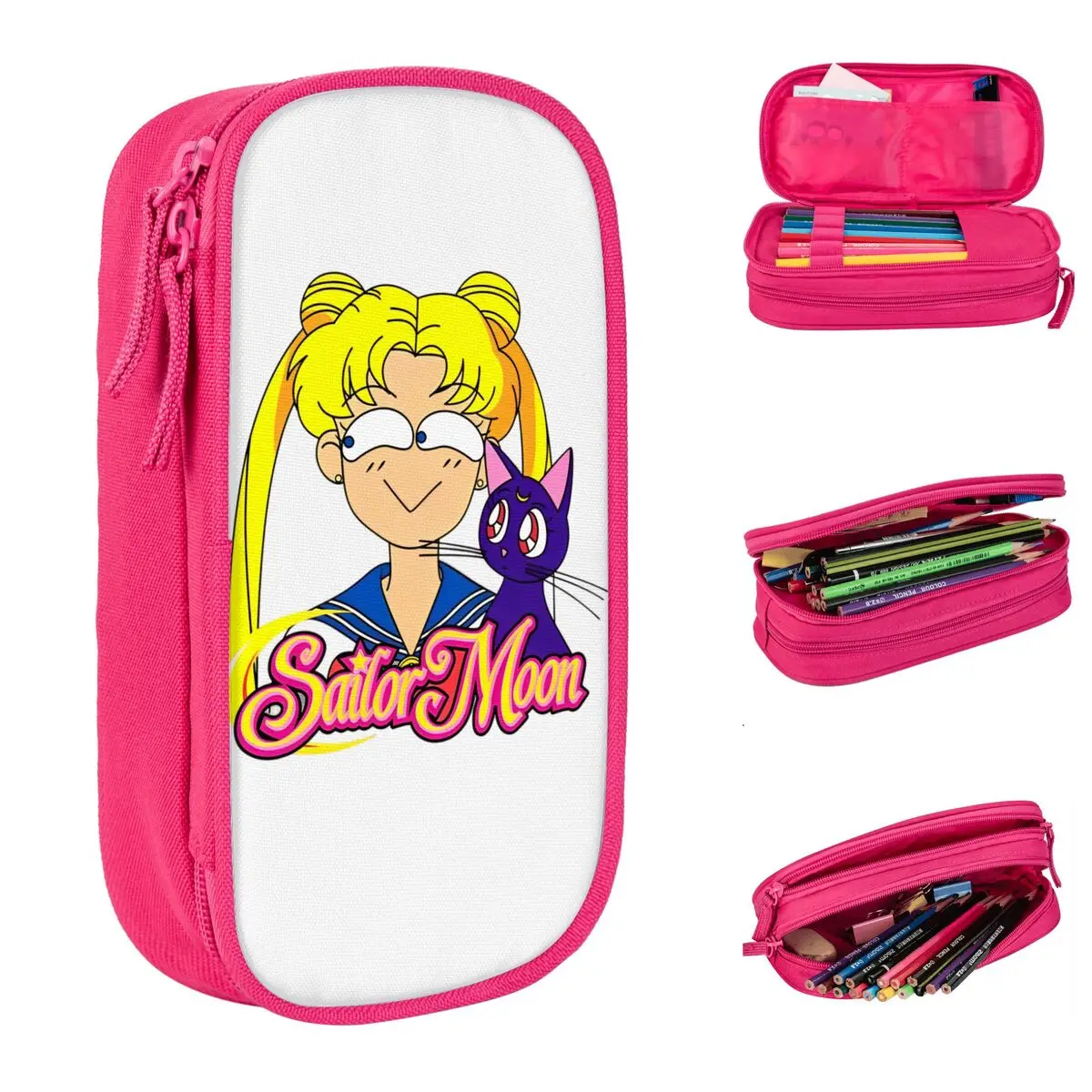 

Kawaii Sailors Moons Pencil Case Creative Pen Holder Bag Girls Boys Large Storage Students School Cosmetic Pencilcases