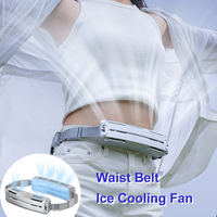 Ice Belt Fan Wearable Outdoor Sports Waist Hanging Fan Portable Air Conditioner Waist Fan Removable Ice Cold Cooling Fan