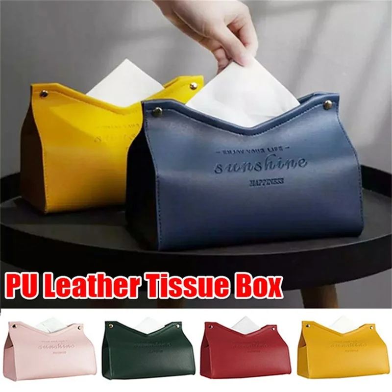 

10/5/3/1pcs Living Room Dining Room Tissue Box Environmentally Friendly Leather Multi-purpose Solid Color Creative Napkin Storag