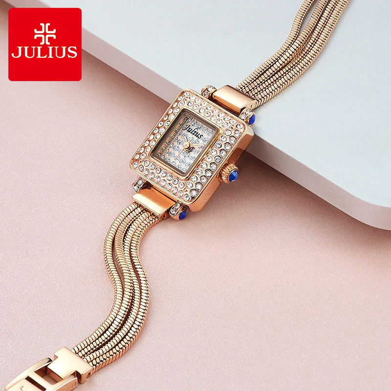 Montre à quartz julius mini dame pour femme, horloge élégante, bracelet habillé, cadeau d\'anniversaire pour fille, mode japonaise