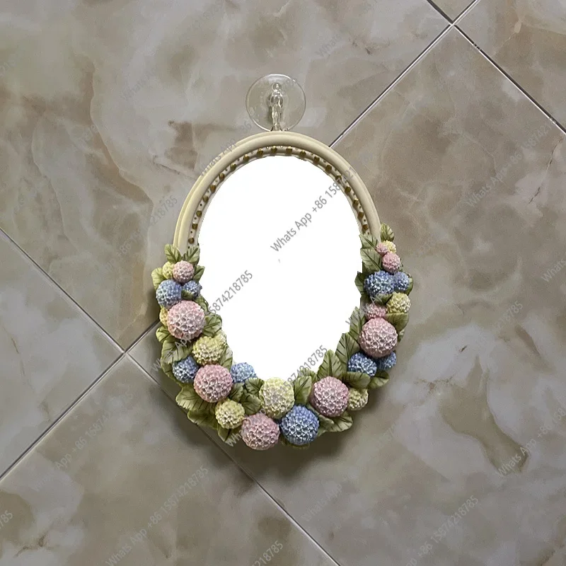 SS Bathroom Hydrangea Mirror Blocks Make Up Cut Bedroom Modern Mirror Blocks Aesthetic Maid Espejos Decorativos Home Decoration