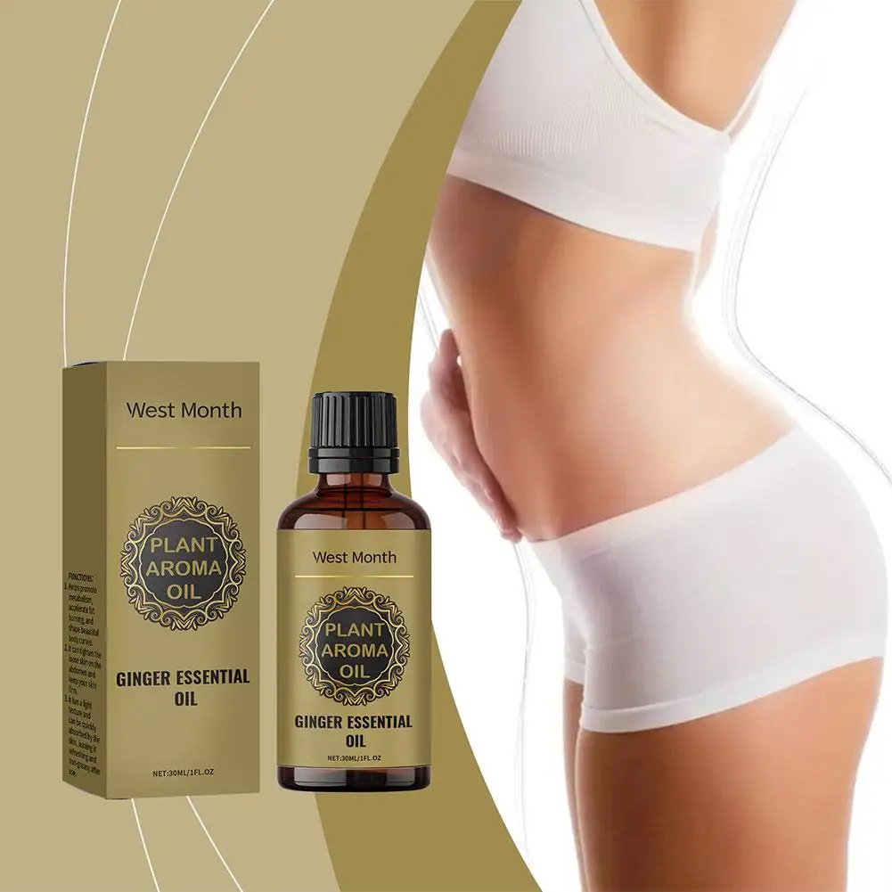 30ML Slimming Essential Oil Quick to Absorb Fat Burning Natural Extract Belly Drainage Ginger Relax Massager Liquid for Women