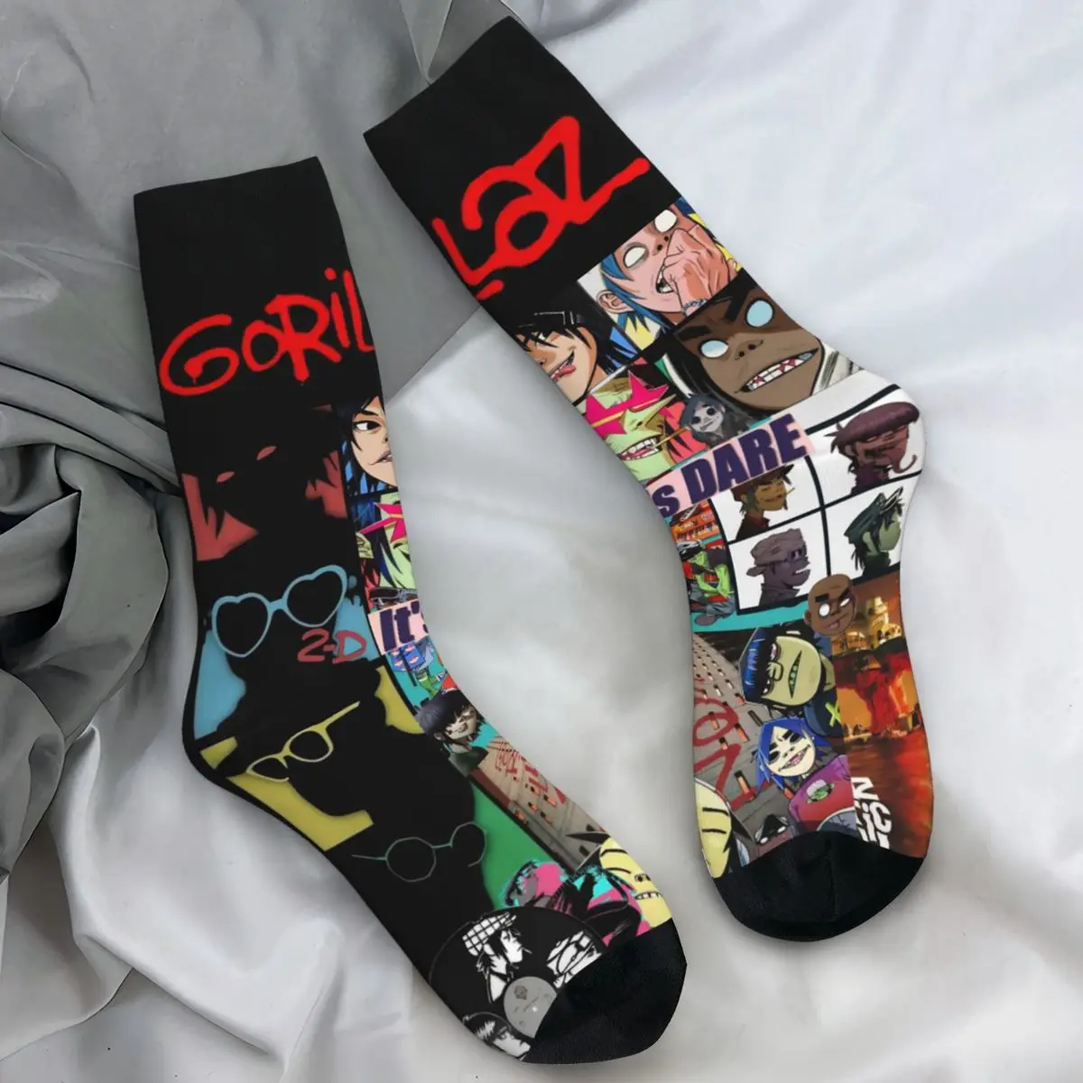 Unisex Socken Musik Band Gorillaz Punk Rock Strümpfe Frühling Freizeit Atmungsaktive Socken Grafik Laufen Sport Anti Bakterielle Socken