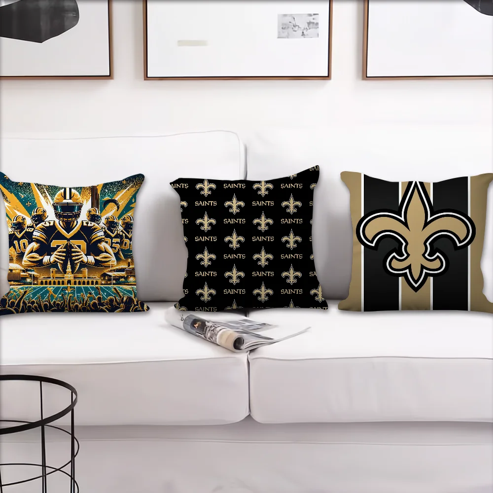 Cool New O-Orleans S-Saints Pillow Case For Sofa Bedside Table Bedroom Backrest Living Office Cushion Printed Square Multiple