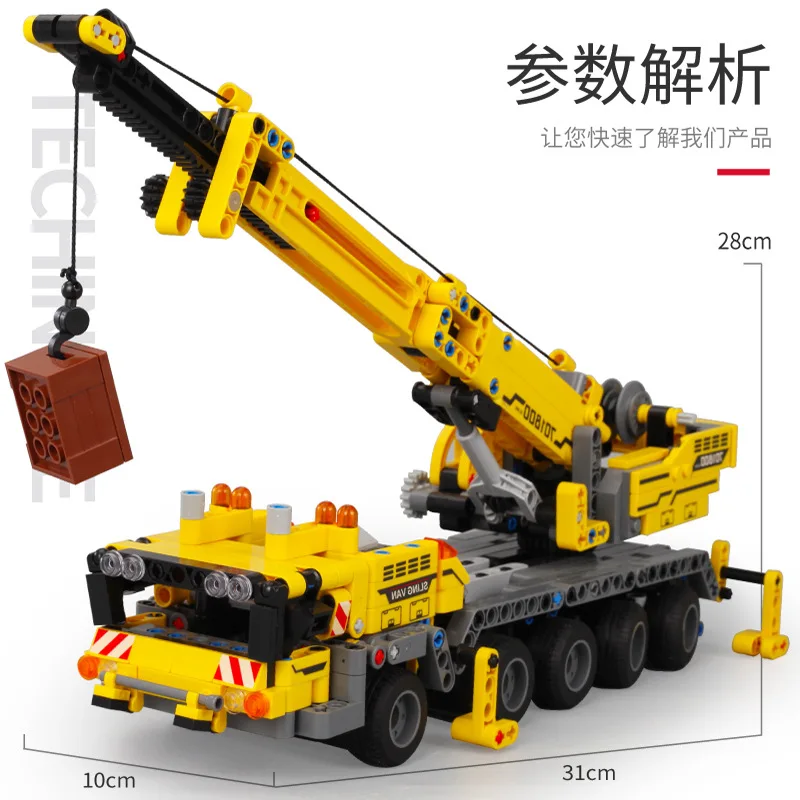 Bloques de construcción de grúa de madera profesionales para niños, camión de ingeniería técnica, juguete DIY, juego de construcción educativa, regalo para mayores de 6 años