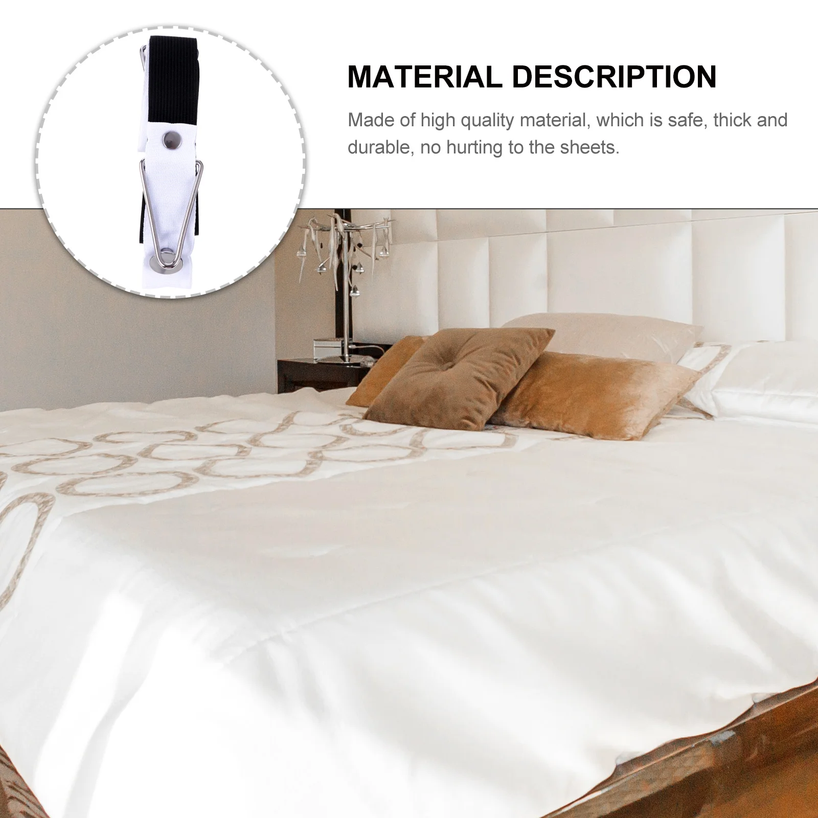 

4Pcs Adjustable Quilt Sheet Fastener Strong Bed Sheet Clips with Snaps Lock Firm Hold No Damage to Fabric Quilt Cover Fixator