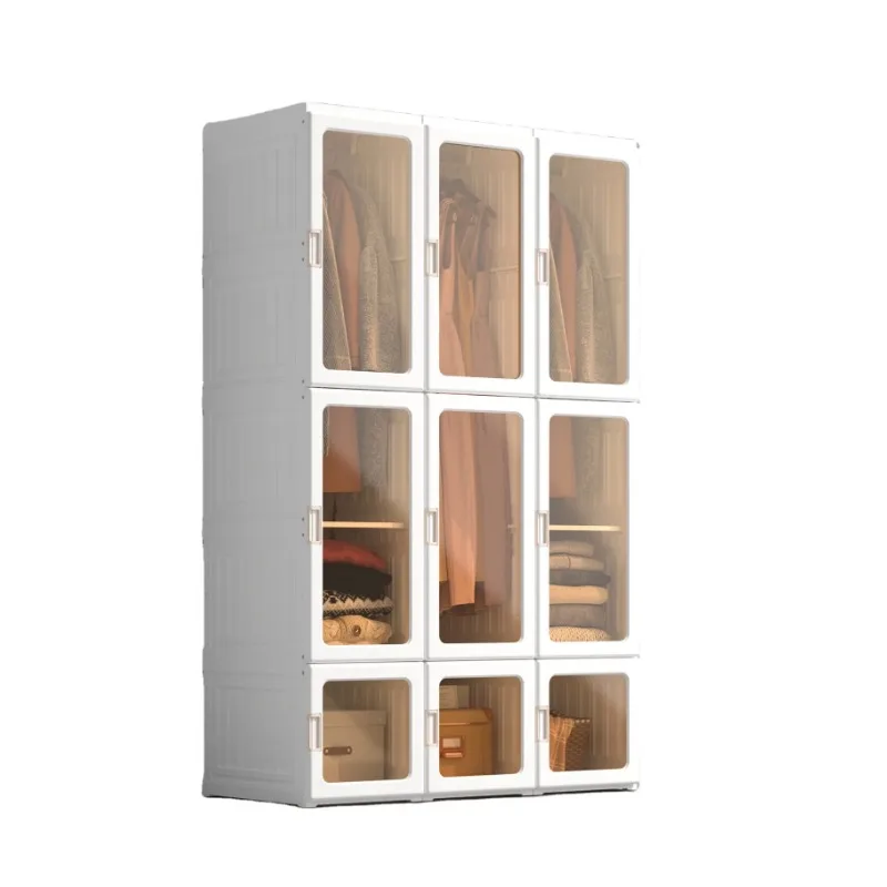 

2024 Storage Cabinet Plastic Folding Modern Wardrobe Foldable Clothes Bedroom PP Plastic Closets for Living Room Cabinet