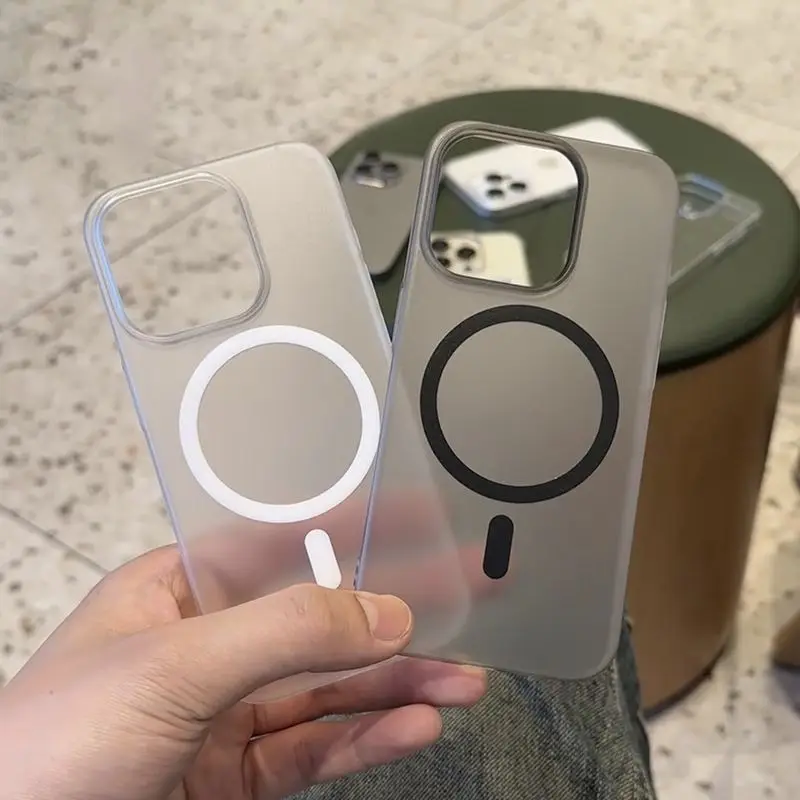 حافظة شحن لاسلكية رفيعة للغاية غير لامعة لهاتف سامسونج A56 5g A55 A16 A26 A36 A54 A06 S25 S24 Ultra S23 FE غطاء مغناطيسي