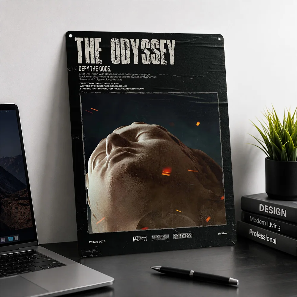 The Odyssey Movie Concept 3D Texture Metal Poster Customized Wall Art Tin Sign Gift for Mancave Decoration Room Decor Luxury