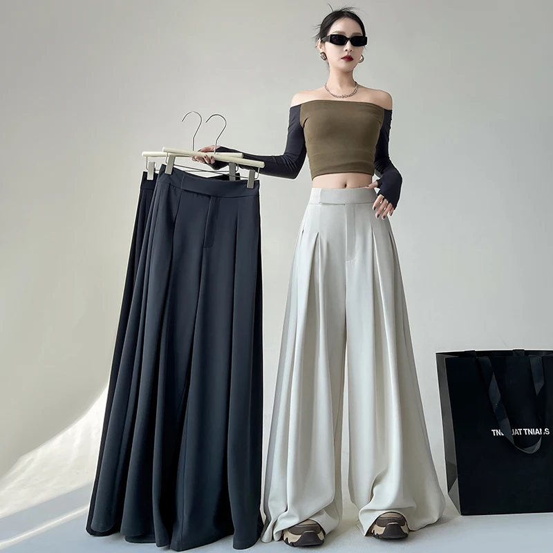 Office Lady Suit Pants for Women Spring Autumn New Fashion High Waist Wide Leg Pants Trousers Streetwear