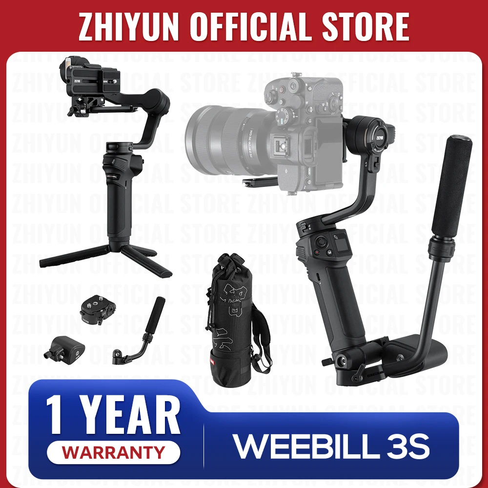 

ZHIYUN Official Weebill 3S 3-Axis Camera Stabilizer Gimbal Handheld Bluetooth Control Fill Light for DSLR Mirrorless Cameras