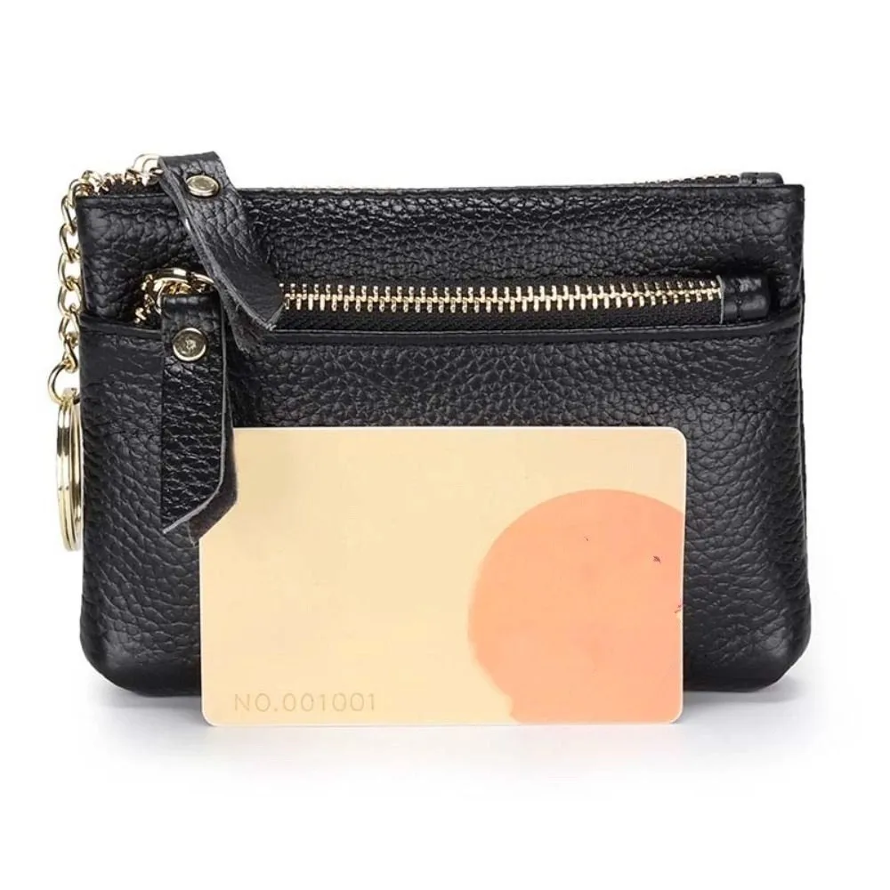 Multi Card Slots Women Short Wallet Zipper Multifunctional Small Cowhide Wallets Portable Solid Color Pu Coin Purse Party