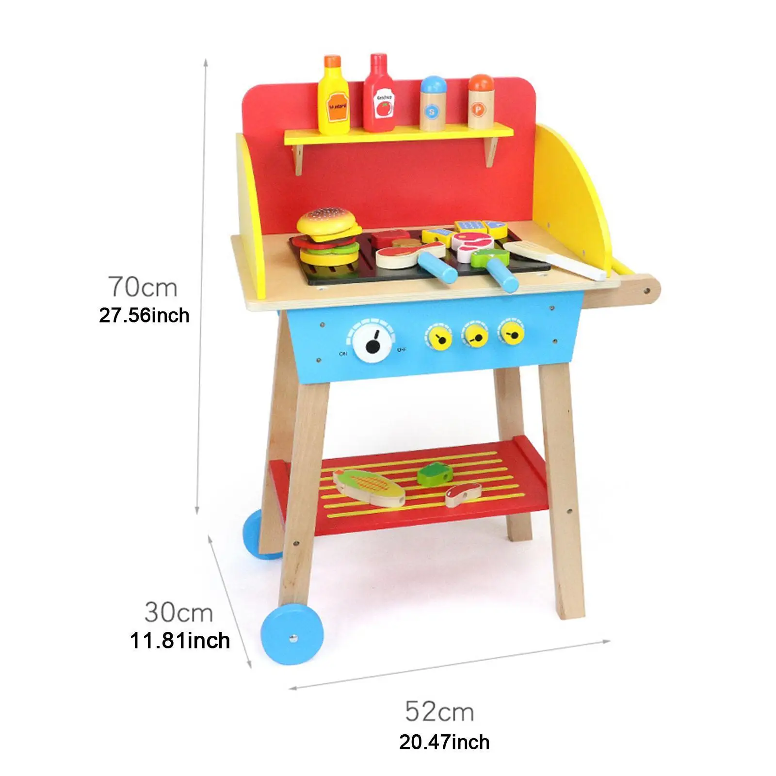 Ensemble de jouets de gril de BBQ pour des enfants, cadeau d'anniversaire, jouet de jeu de pli, simulation avec la nourriture de jeu, outils réalistes de cuisine pour des enfants