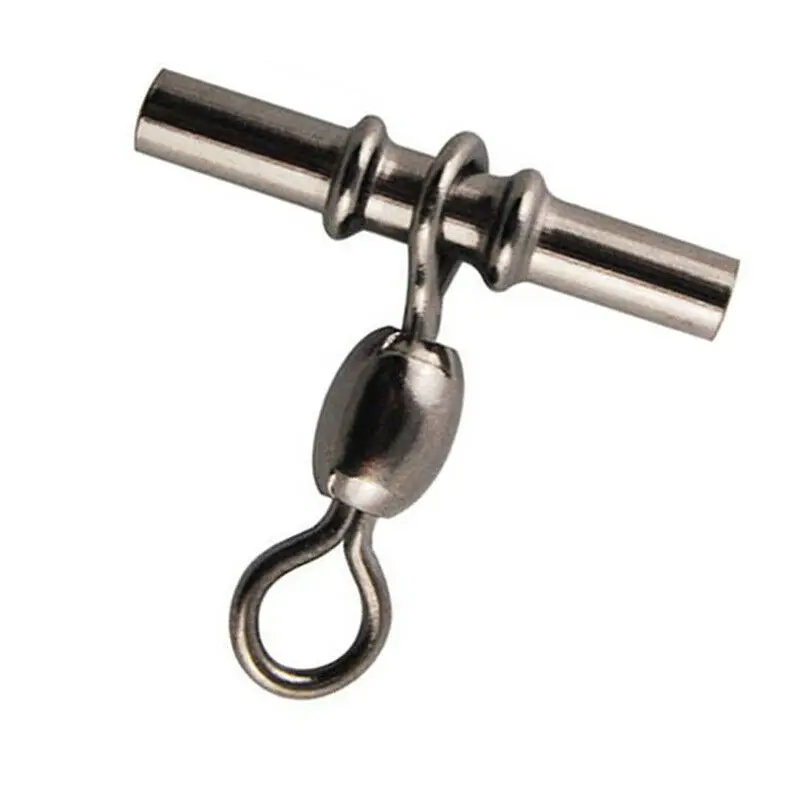 DORISEA 50pcs/lot 1.4-4.2mm Inner Diameter 3 Way Cross-line Fishing Sleeve Crane Swivel Crimp Swivels