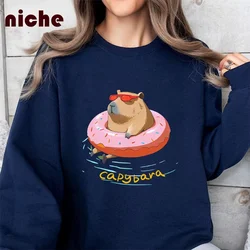 Casual Frauen Pullover Hoodie Niedlichen Cartoon Grafik Druck Hohe Qualität Baumwolle Weiche Schulter Lose Neue Sweatshirt