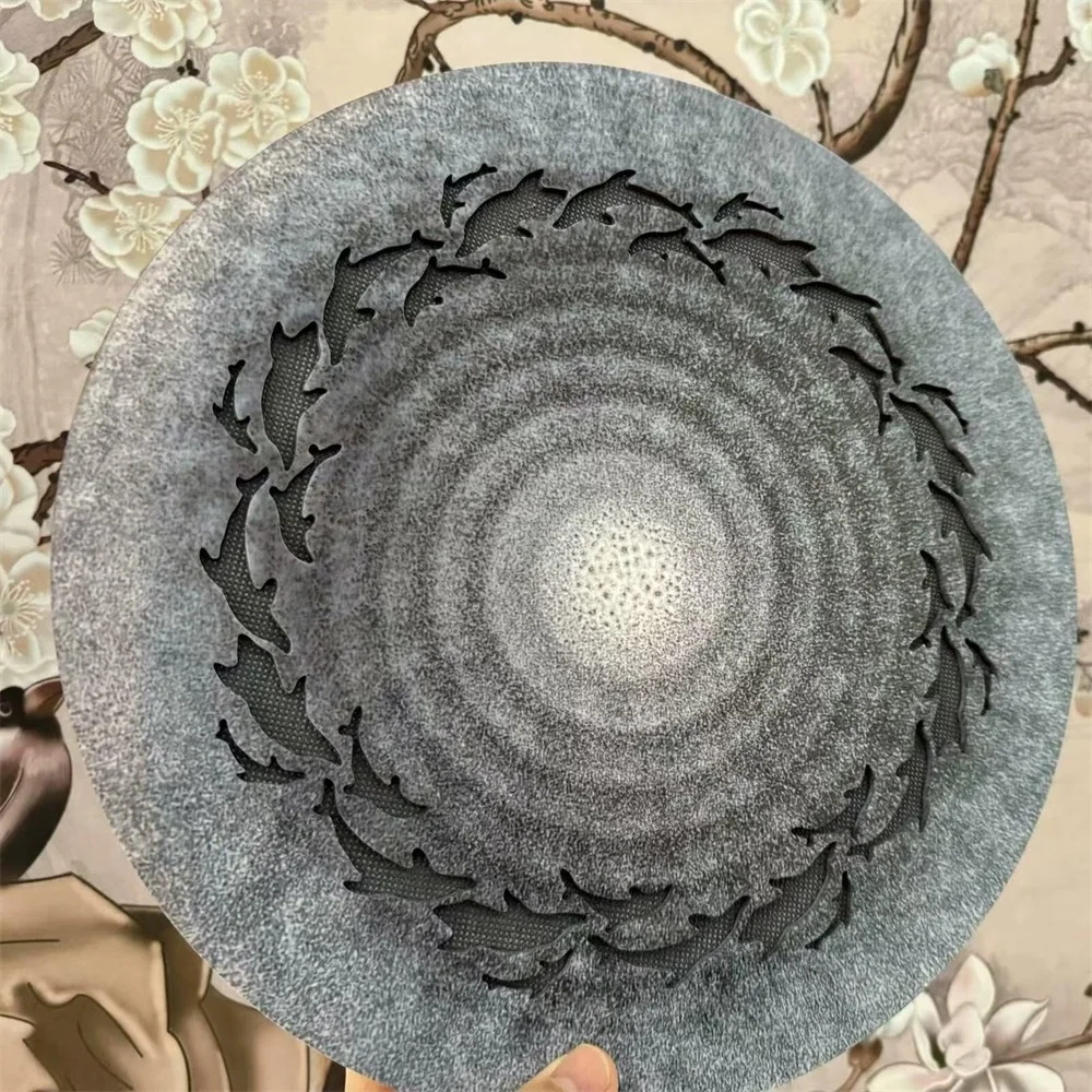 أسطوانة تيار من الخشب الصلب 12 بوصة عالية الجودة ، أسطوانة يد بتصميم جديد مع نمط جميل لليوجا والتأمل ، صوت موجات البحر