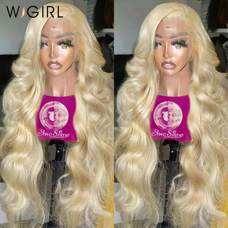 Wigirl 13x4 13x6 Honey Blond Lace Frontal Wig 30 Inch 613 HD Transparent Human Hair Wig 180% Body Wave Blond Wig Brazilian Wig