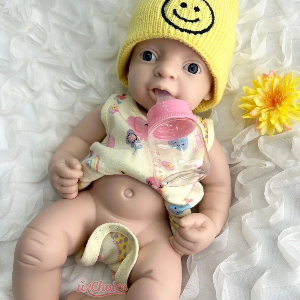 

17Inch 44cm Unpainted Handmade Silicone Reborn Baby Girl Full Soft Body Realistic Weighted Doll for Adult Doll Collectors