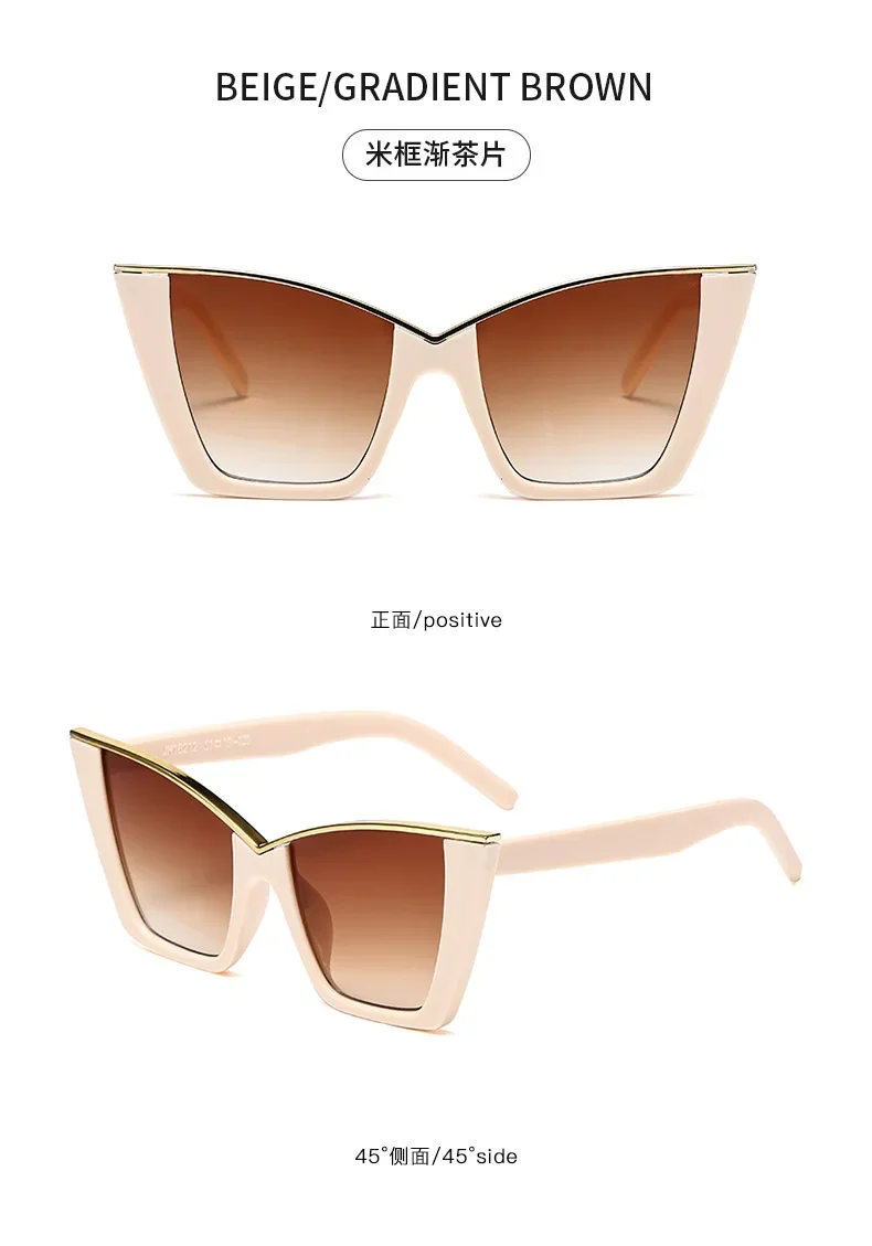 Cat-Eye-Sonnenbrille mit großem Rahmen, neuer Stil 2025, personalisierte Sonnenbrille, trendig und beliebt auf Instagram, modische Sonnenbrille – Detail 9