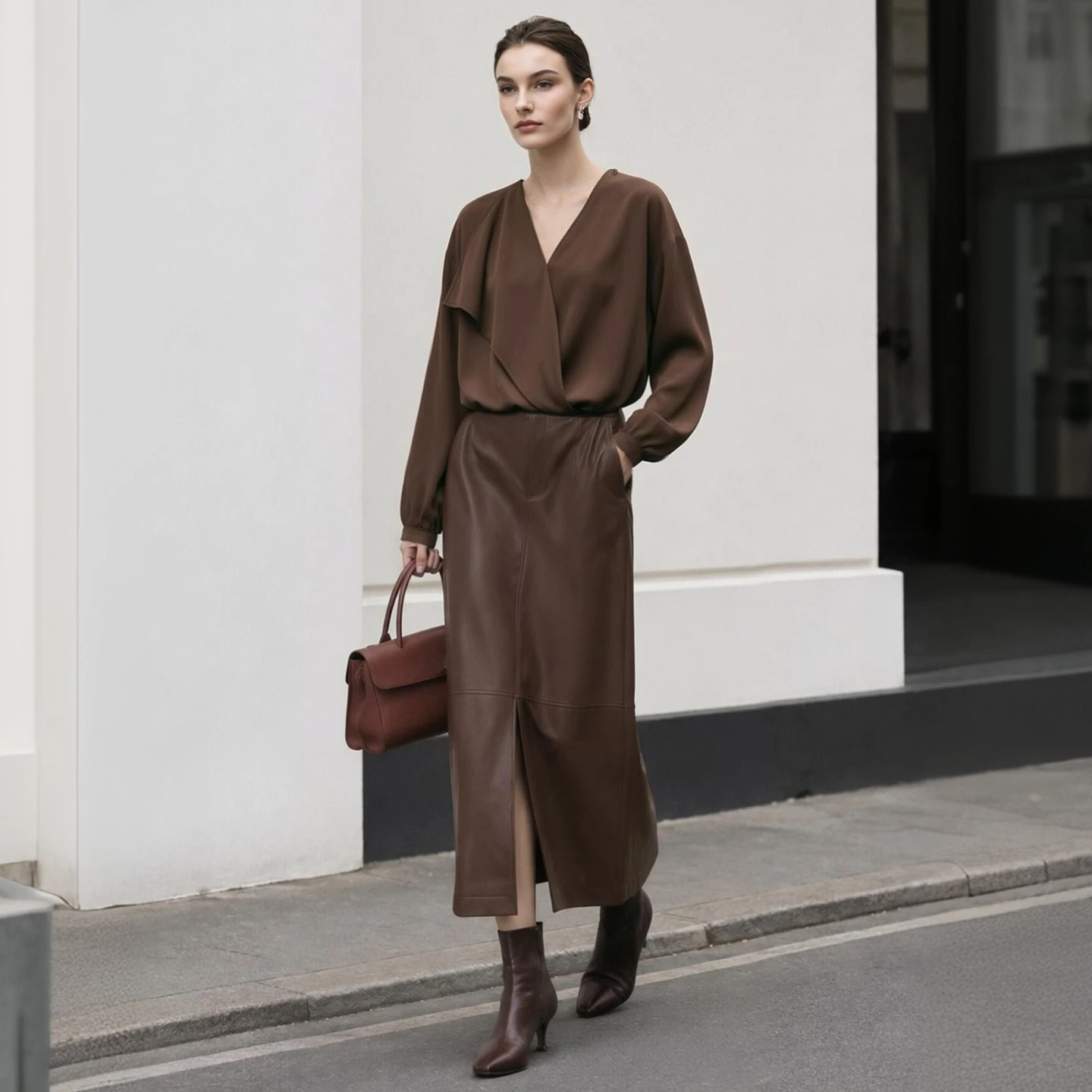 Amii 2026 Autumn Women Blouse - Wrap Blouse Chiffon 评论和价格