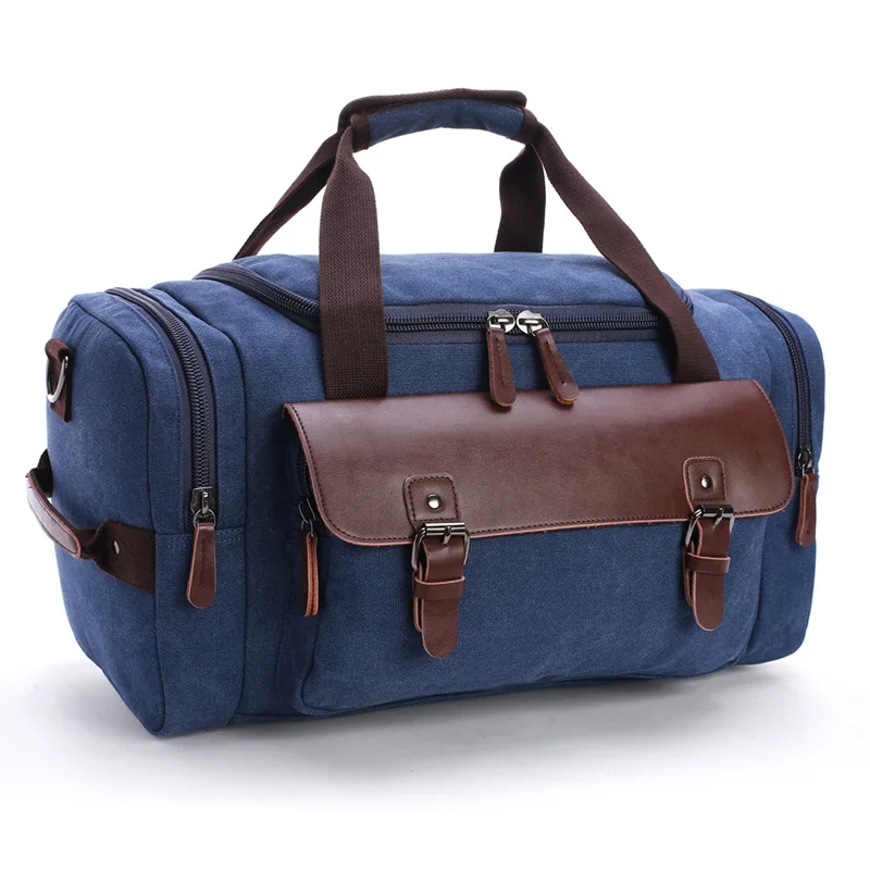 Men\'s Vintage Travel Bag Shoulder bag Large Capacity Canvas Tote Portable Luggage Moving Daily Handbag Bolsa duffle bags luggage