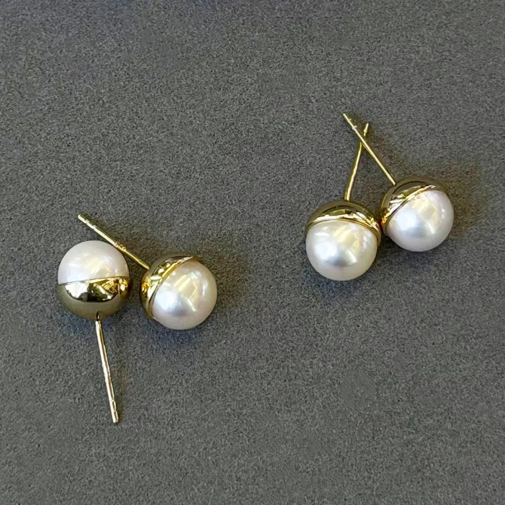 Elegant Semi-enclosed 925 Silv - đánh giá và giá Akoya Pearl Stud Earrings Sterling Silver