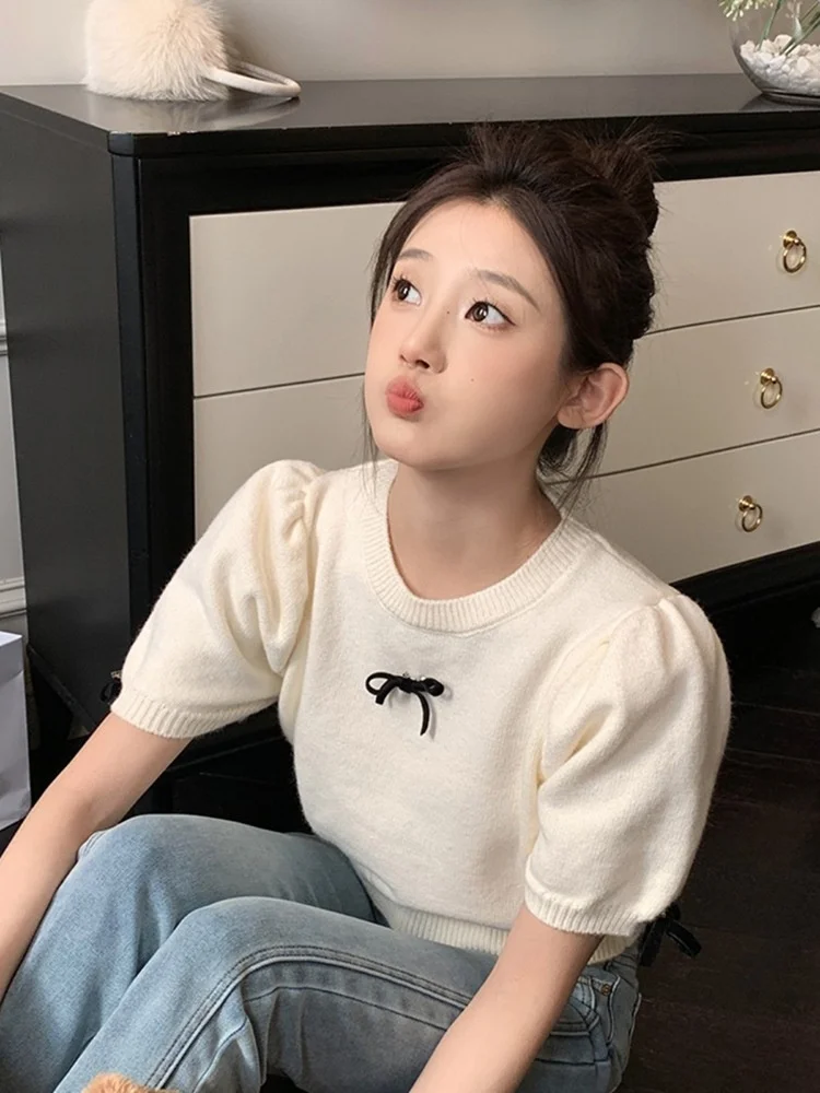 Maglione lavorato a maglia con maniche staccabili Donna Recensioni coreane Vestiti Autunno Giraffa Intarsia Maglia con perline Bordo ripiegabile Gotico