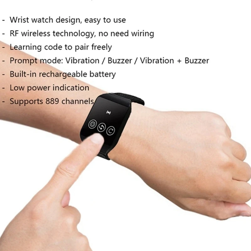 다기능 무선 호출 벨 진동 경고 시계 노인 환자 호출 시스템 노인 케어 무선 Dropshipping