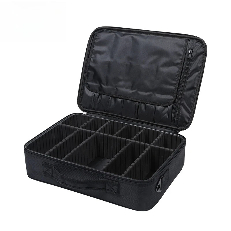 Portable 2-color Cosmetic Case with Partition Baffle Large Capacity Travel Storage Bag for Tattoo Microblading Embroidery Tools