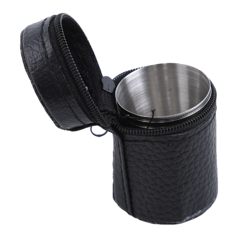 4pcs 6Pcs Cups With Cover Bag Outdoor Camping Tableware Travel Cups Set Picnic Stainless Steel Wine Beer Cup Whiskey Mugs 1 Set