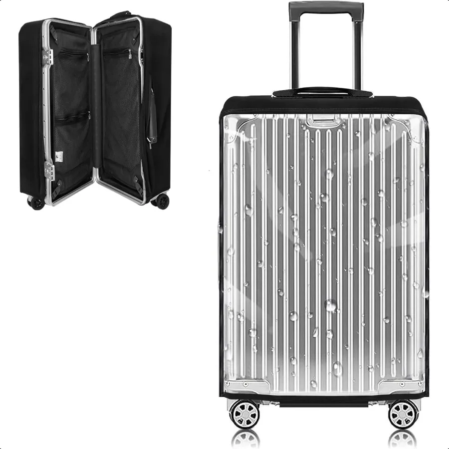 

Upgraded Zippered Transparent PVC Suitcase Cover No Disassembly Required Clear Lage Protector for Suitcase Lage Protector Cover