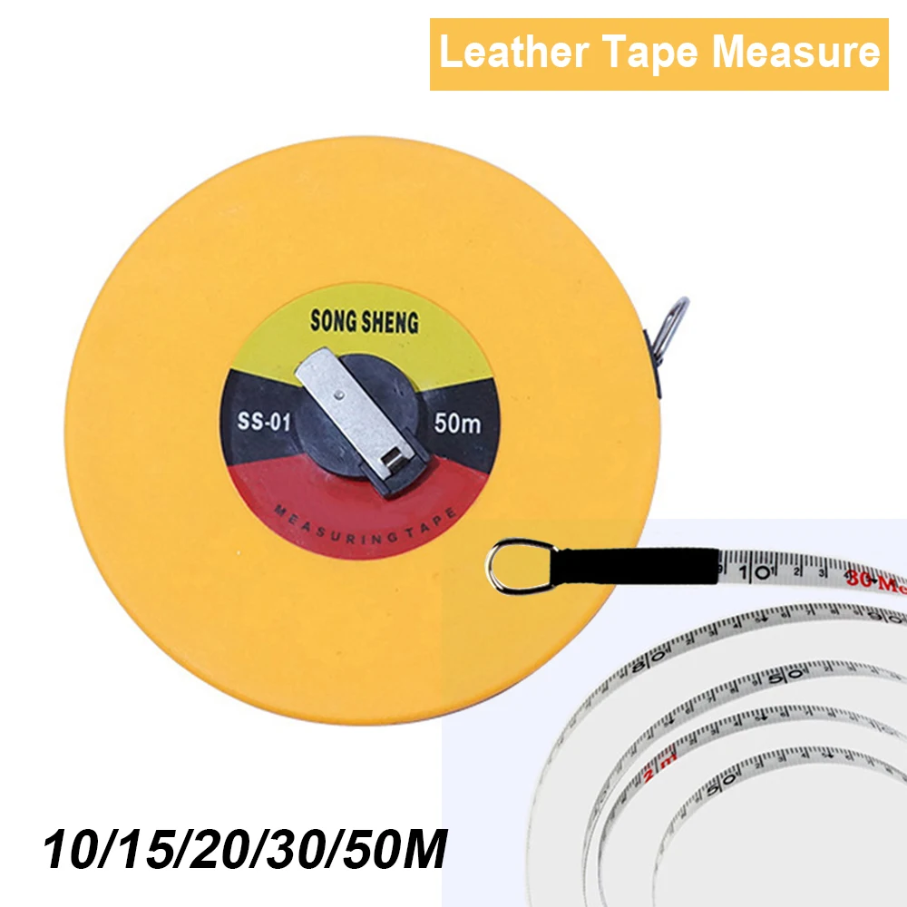 10M 15M 20M 30M 50M Tape Measure Metric Circular Glass Fiber Leather Tape Carpenter Distance Measuring Tools Meter Ruler