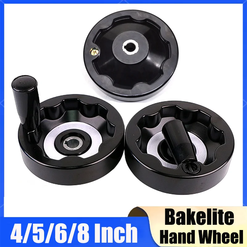 1Pcs Foldable Inner Corrugated Handwheels 4/5/6/8 Inch Milling Lathe CNC Hand Wheel Bakelite Wavy Round 100/125/160/200mm