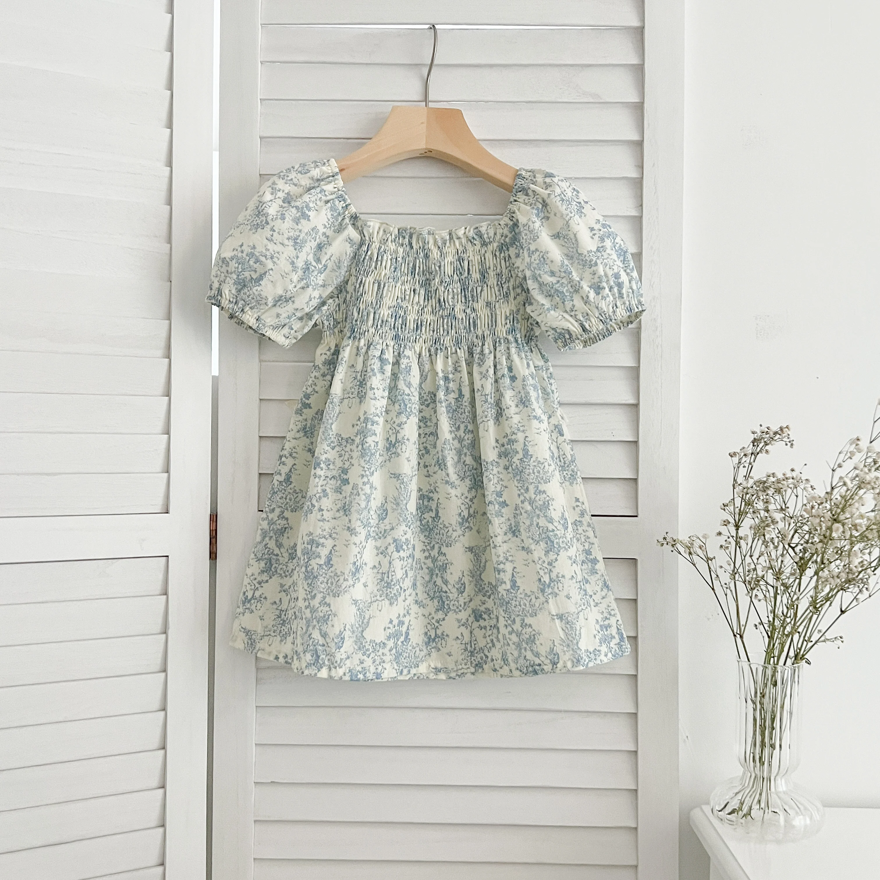 Sommer Schwester Kleid Infant Neugeborenes Baby Mädchen Kleidung Schwester Weibliche Baby Kleine Gebrochene Blaue Blume Kurzarm Strampler Kleidung ﻿ – Detail 13