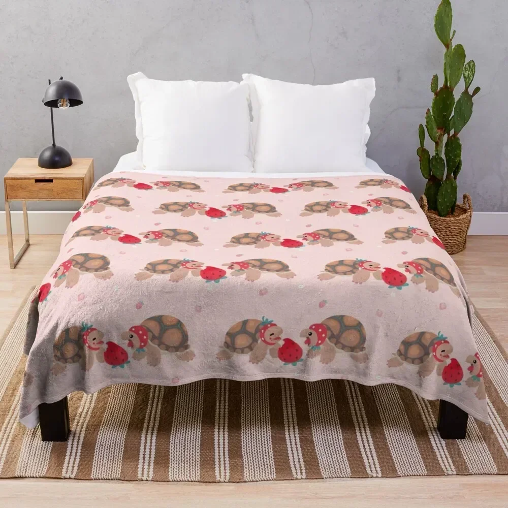 

Tortoises love strawberries Throw Blanket Polar Giant Sofa Thin Blankets