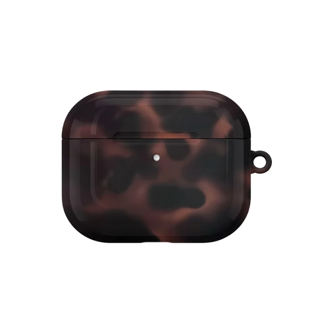Brown Chic Pattern Case Suitable for AirPods4 Pro3 Pro Hard Glossy Protective Case,Holiday Gifts for Friends Family