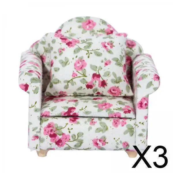 

Mini Sofa Wooden Dollhouse Furniture 1 12 Scale Living Room Miniature Decoration for Doll House Play