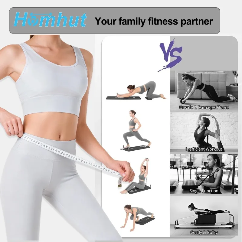 Foldable Multifunctional Home Workout Board, Portable Abdominal Core Trainer with Resistance Bands, Push‑Up Handles and Knee Pad, Full‑Body Home Fitness Equipment gallery 4