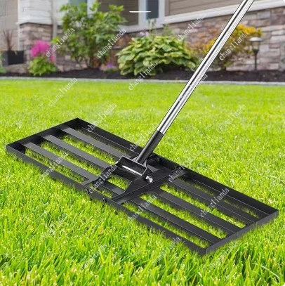 Lawn Leveling Rake, Leveling Machine, Soil Fertilizer Tool, Garden Farm Vegetable Plot Push-Pull Leveler, Sand Rake